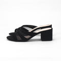 André Mules à Talons Élégantes Noir Femme