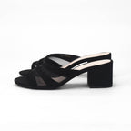André Mules à Talons Élégantes Noir Femme