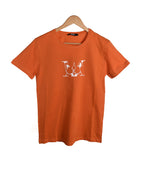 T-shirt ORANGE AVEC LOGO BLANC MANGA JAPONAIS