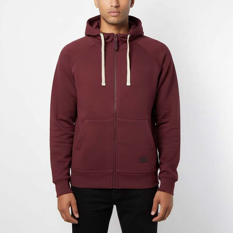 Milano Sweat à Capuche Zippé Bordeaux Homme