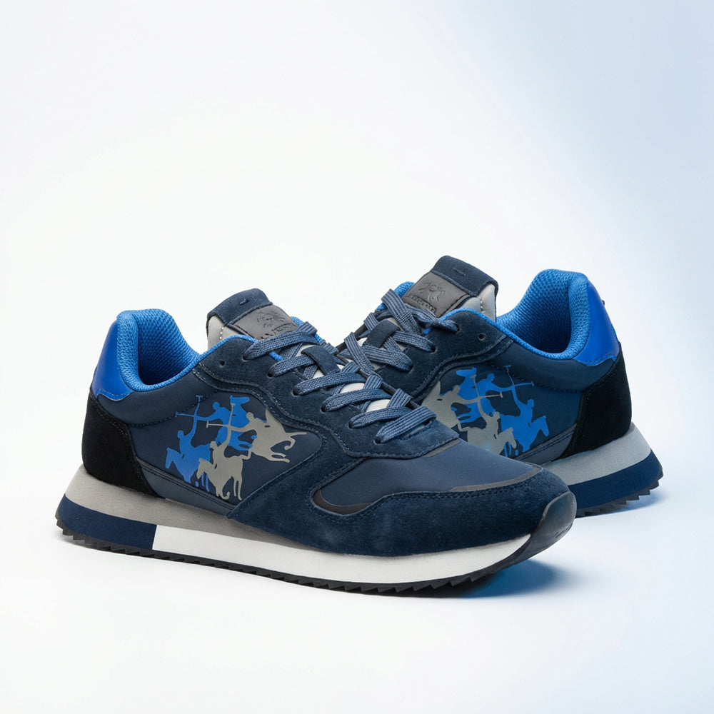 La Martina Baskets Basses Cuir et Daim Élégantes Homme