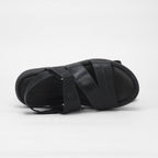 Democrata Sandales Confortables en Cuir Noir Homme