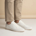VO7 Baskets Minimalistes en Maille Blanc Homme