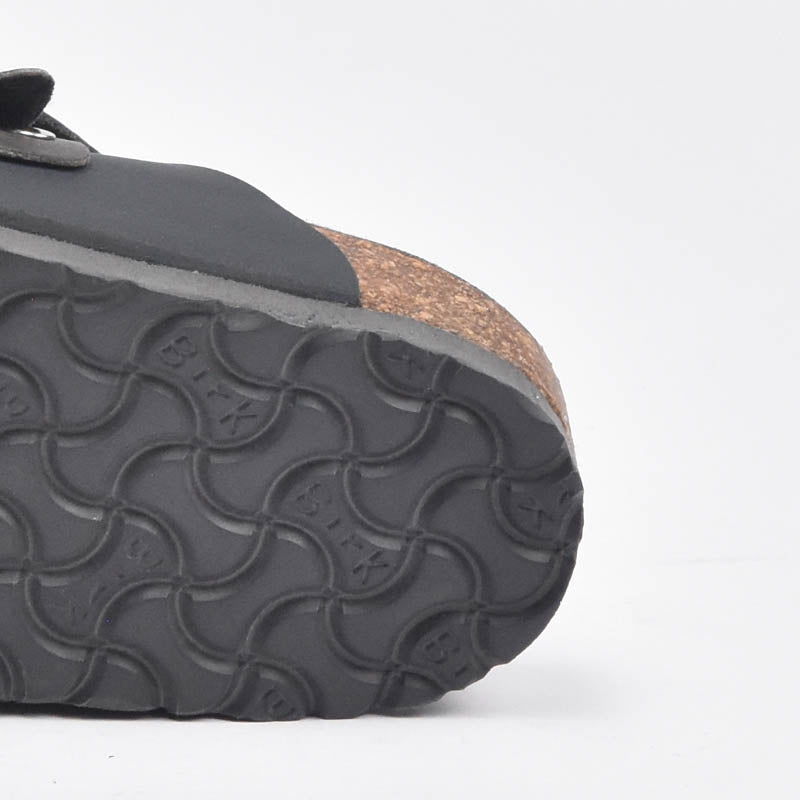 Birk Sandales Orthopédiques en Cuir Gris Homme