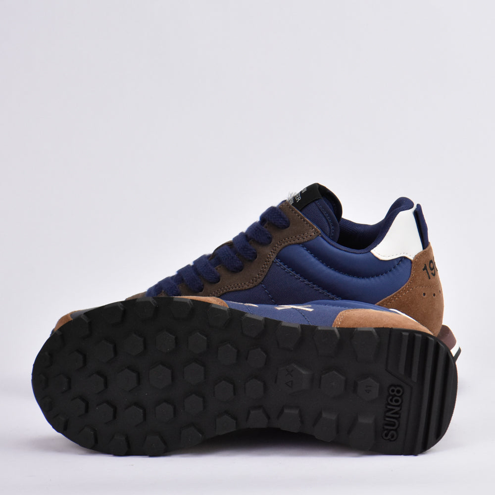 SUN68 Baskets Ally Solid en Daim et Textile Homme