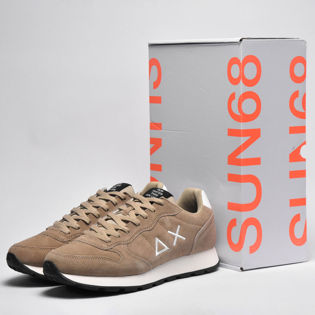 SUN68 Baskets Tom Suede Confortables Beige Homme