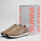 SUN68 Baskets Tom Suede Confortables Beige Homme
