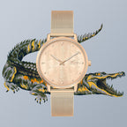 Montre Lacoste Bracelet Maille Milanaise Dorée Femme