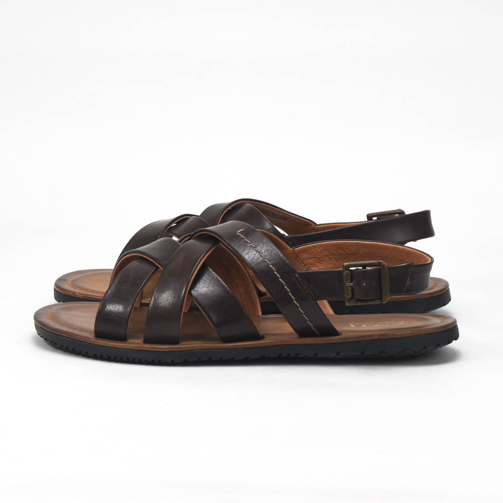 André Sandales en Cuir Marron Confortables Homme