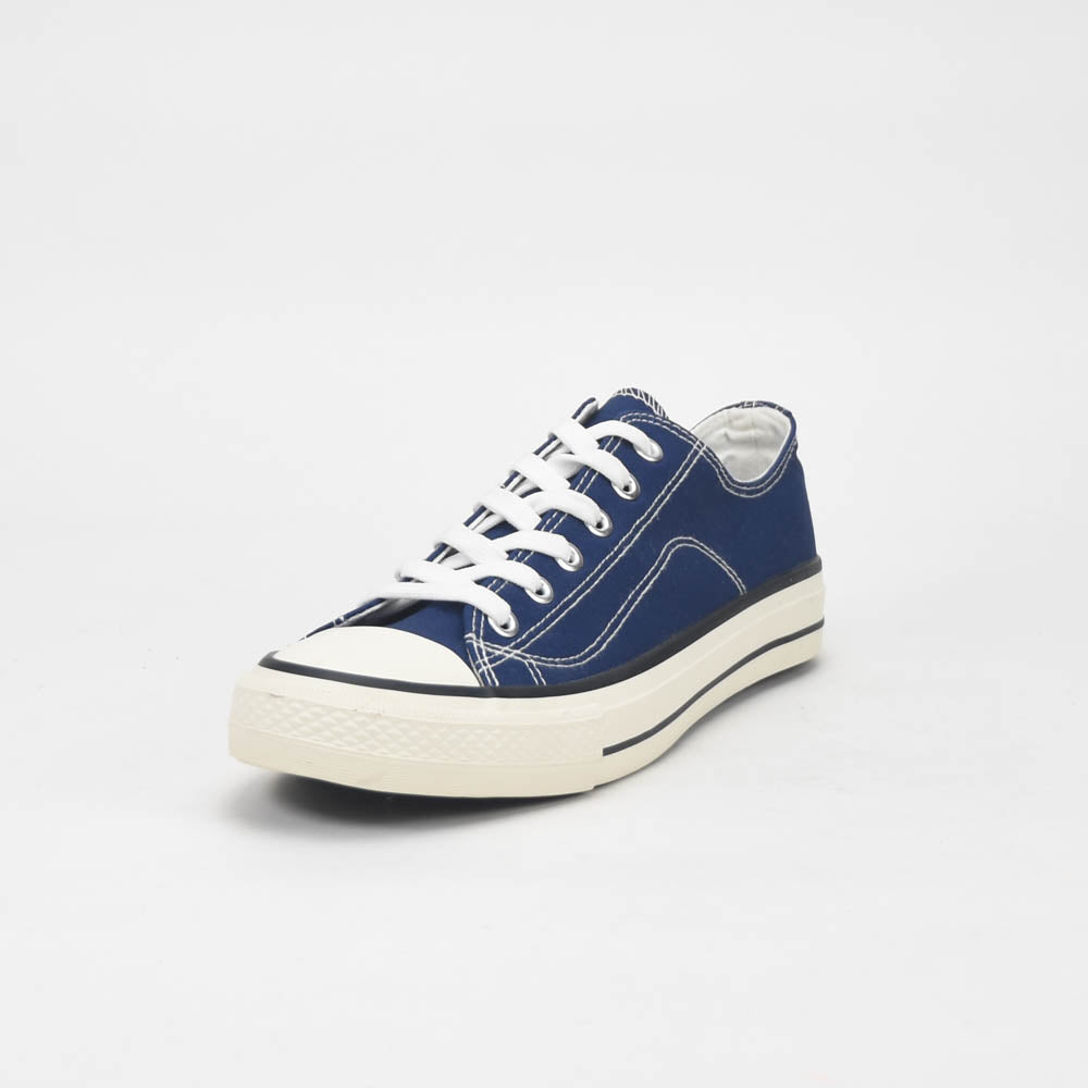 André Baskets Basses en Toile Bleu Marine Homme