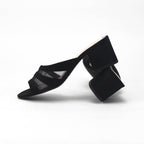 André Mules à Talons Élégantes Noir Femme