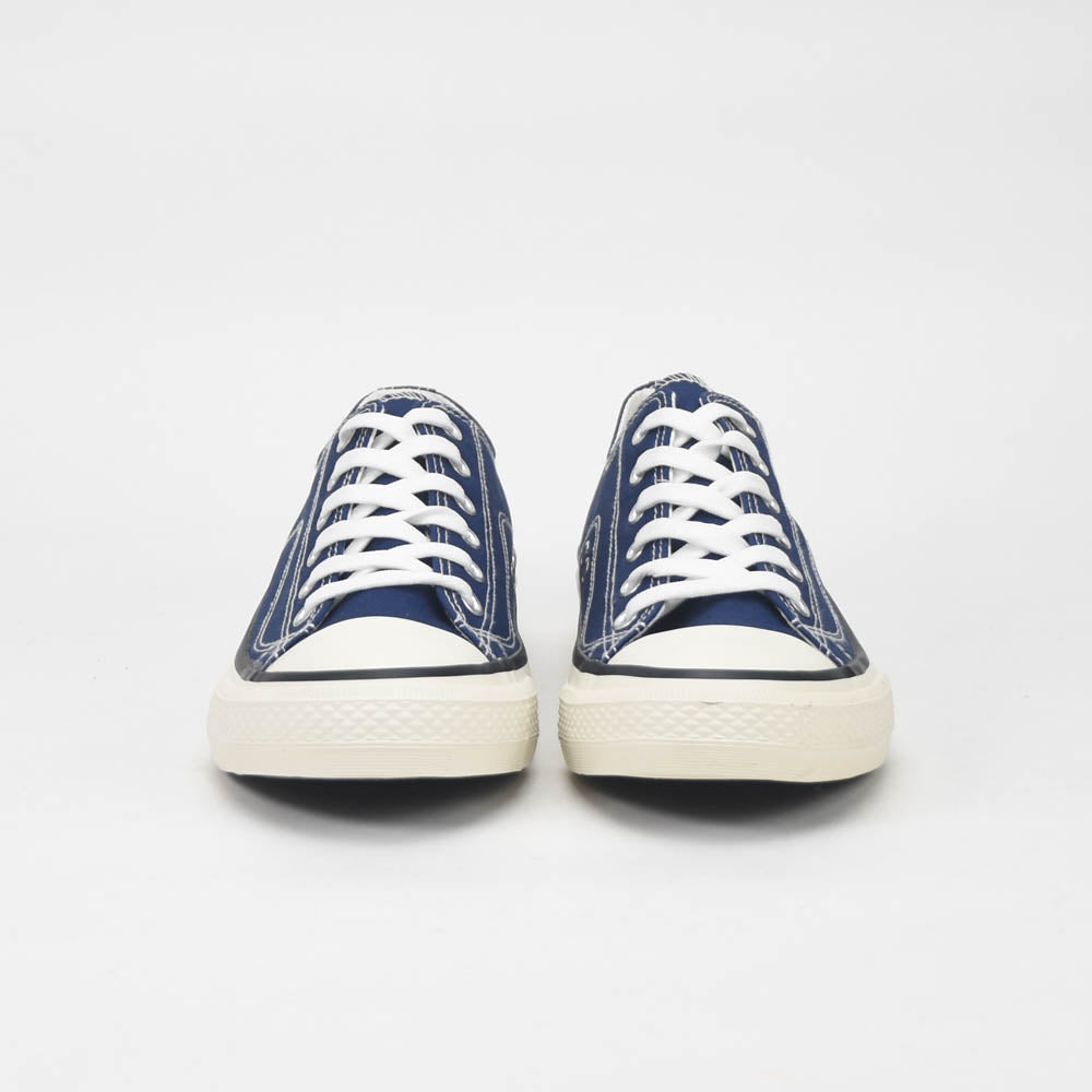 André Baskets Basses en Toile Bleu Marine Homme
