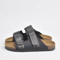 Birk Sandales Orthopédiques en Cuir Gris Homme