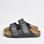 Birk Sandales Orthopédiques en Cuir Gris Homme