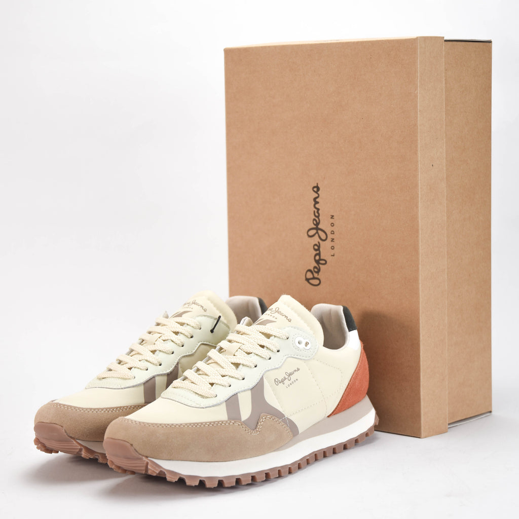 Pepe Jeans Baskets Rusper Style Rétro Beige Homme