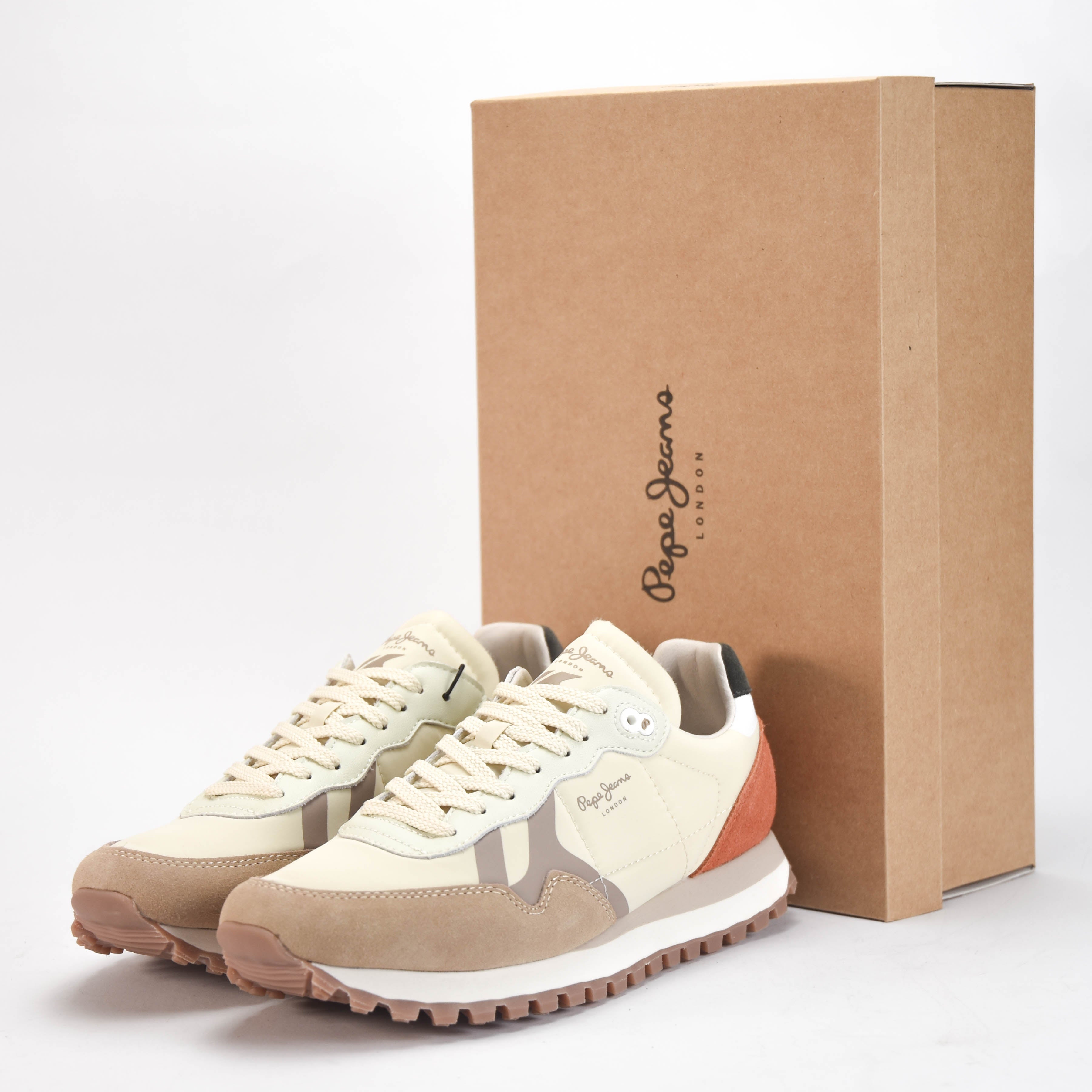Pepe Jeans Baskets Rusper Style Rétro Beige Homme