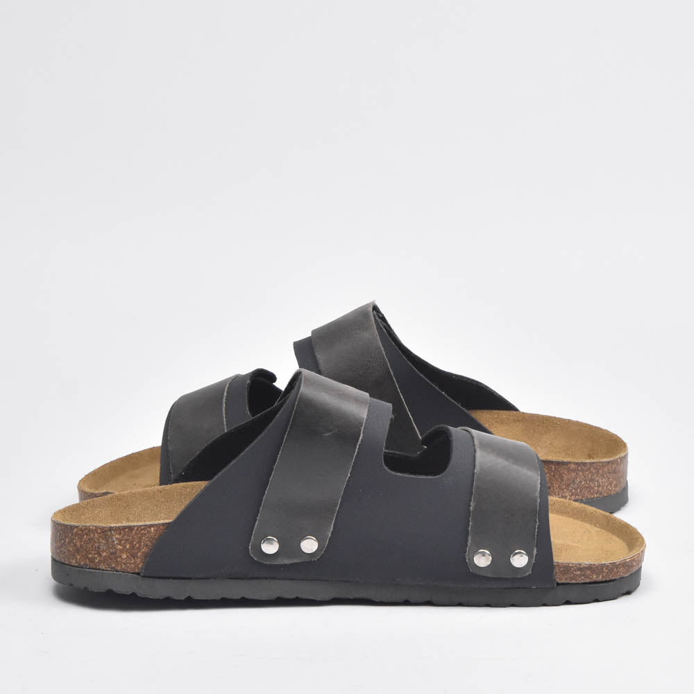 Birk Sandales Orthopédiques en Cuir Gris Homme
