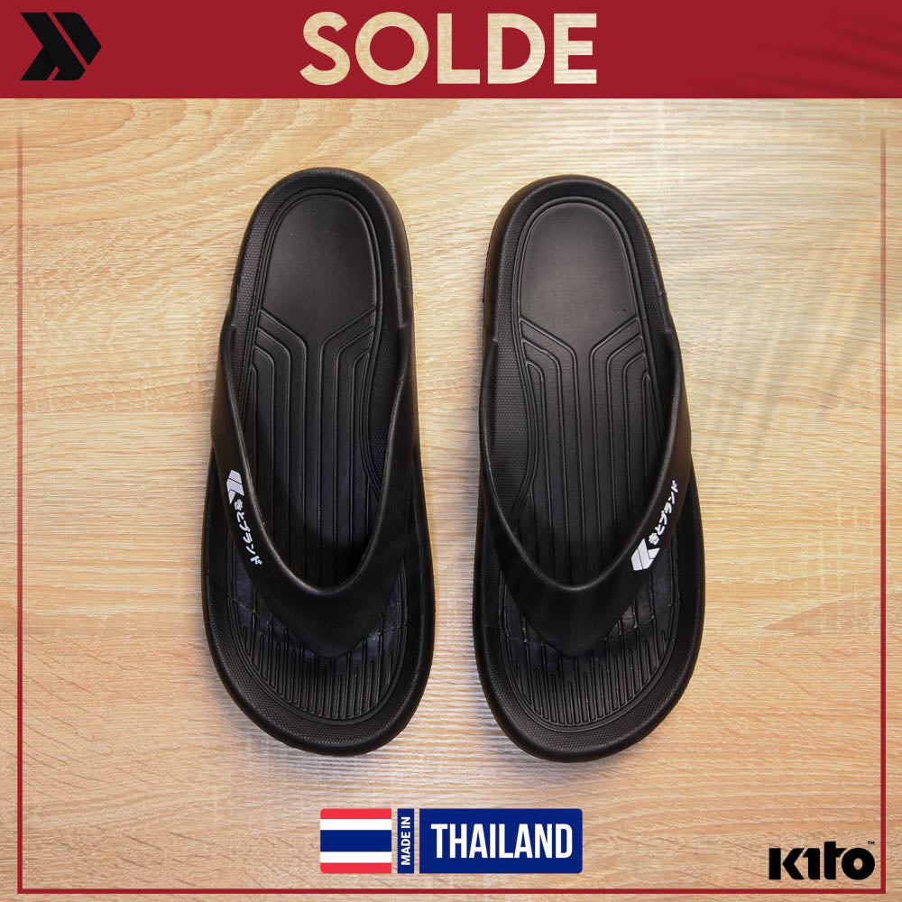 Kito Claquettes Tongs Confortables Noir Homme