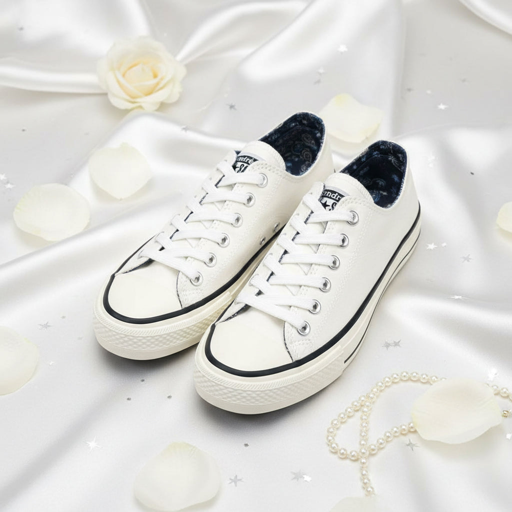 André Baskets Basses Toile Blanc Homme