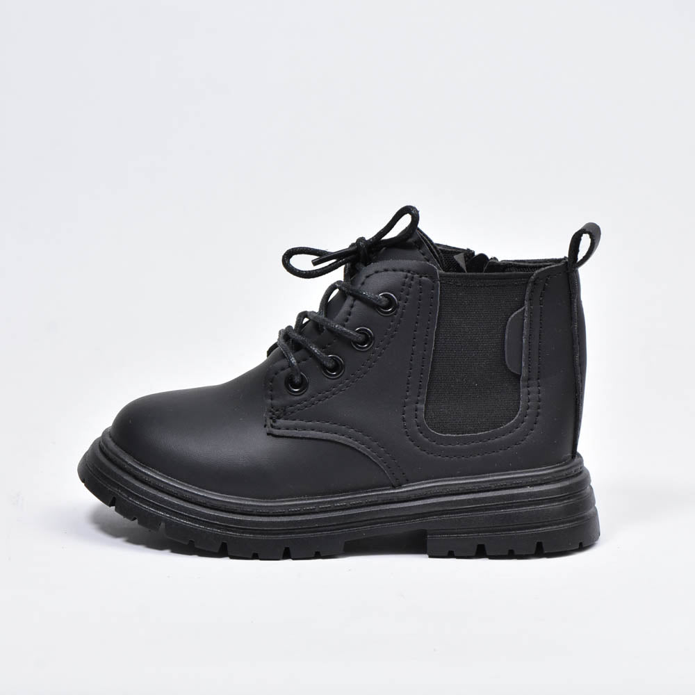 Bottes coordonnantes à lacets Noir Enfants﻿ 5
