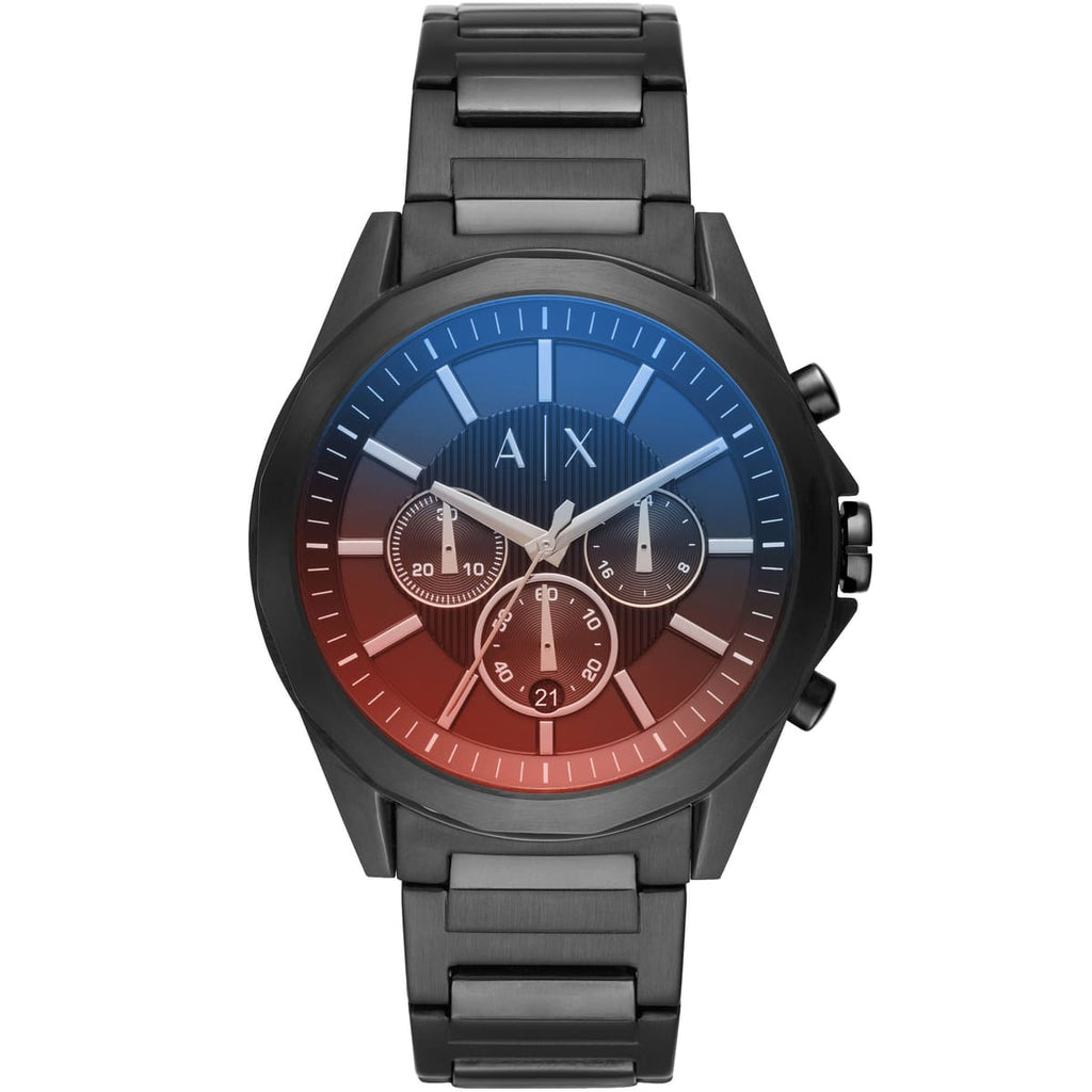 Armani Exchange Montre Chronographe Noir Élégante Homme