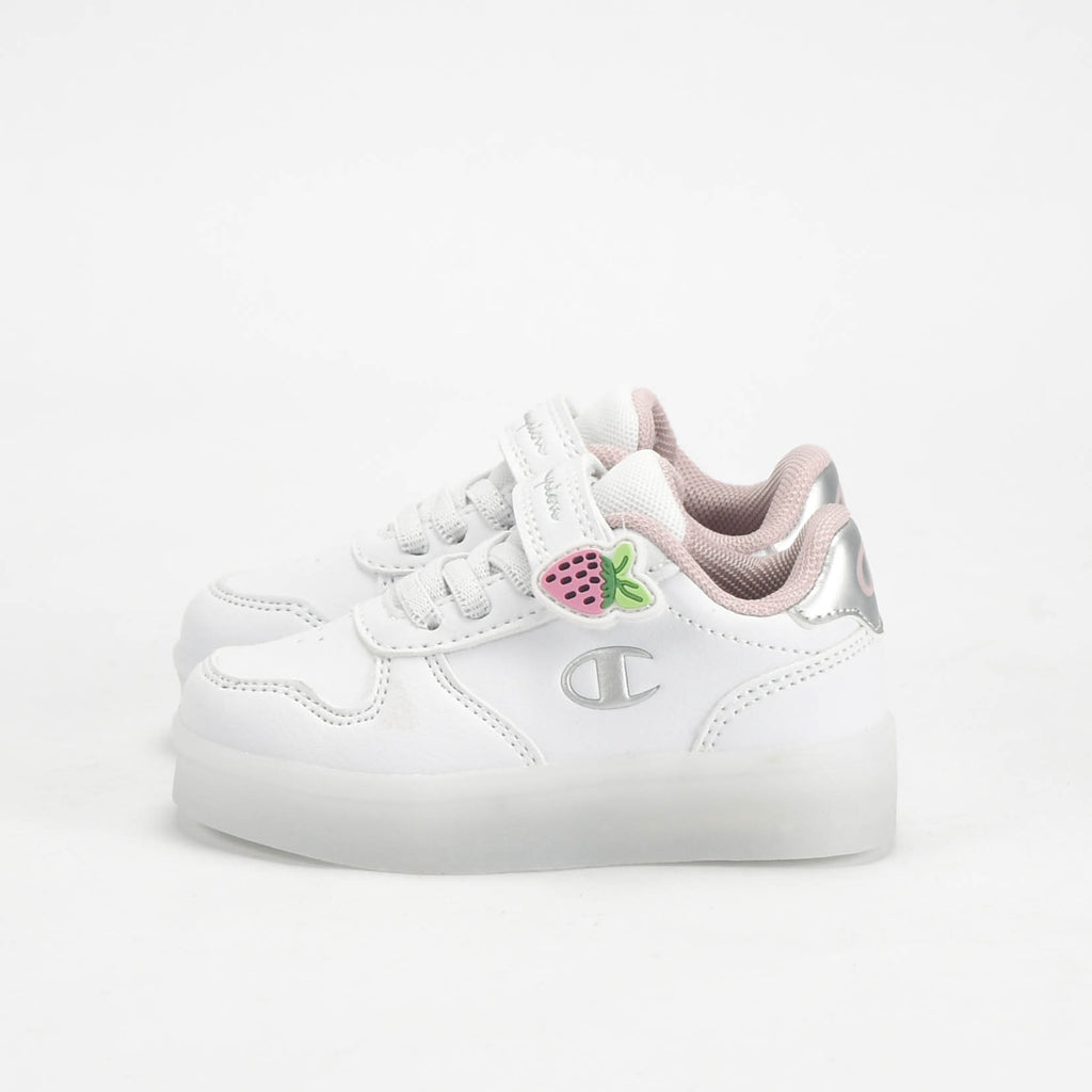 Champion Baskets Basses Blanches et Roses Fille