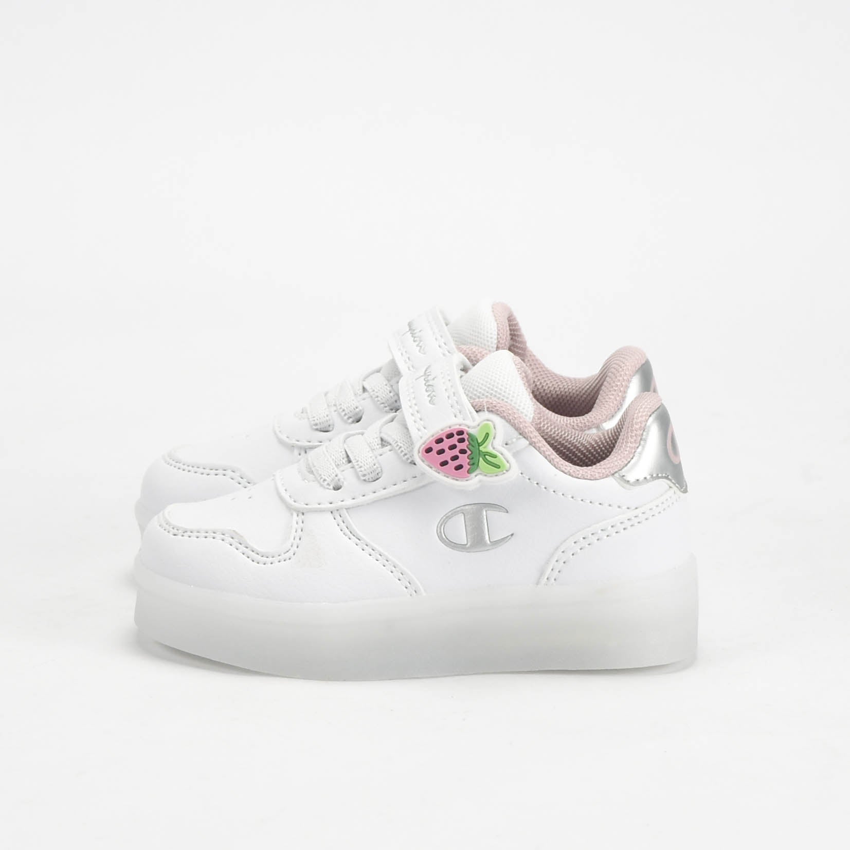 Champion Baskets Basses Blanches et Roses Fille