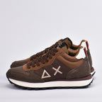 SUN68 Sneakers en Daim et Textile Marron Homme