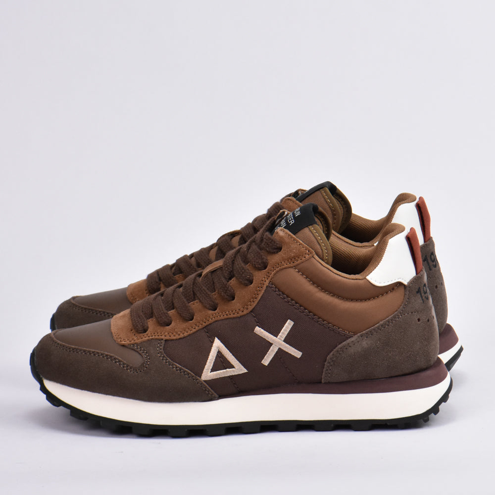 SUN68 Sneakers en Daim et Textile Marron Homme