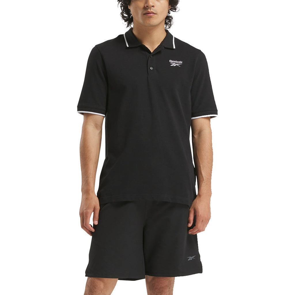 Reebok Polo Homme Classique Noir Élégant