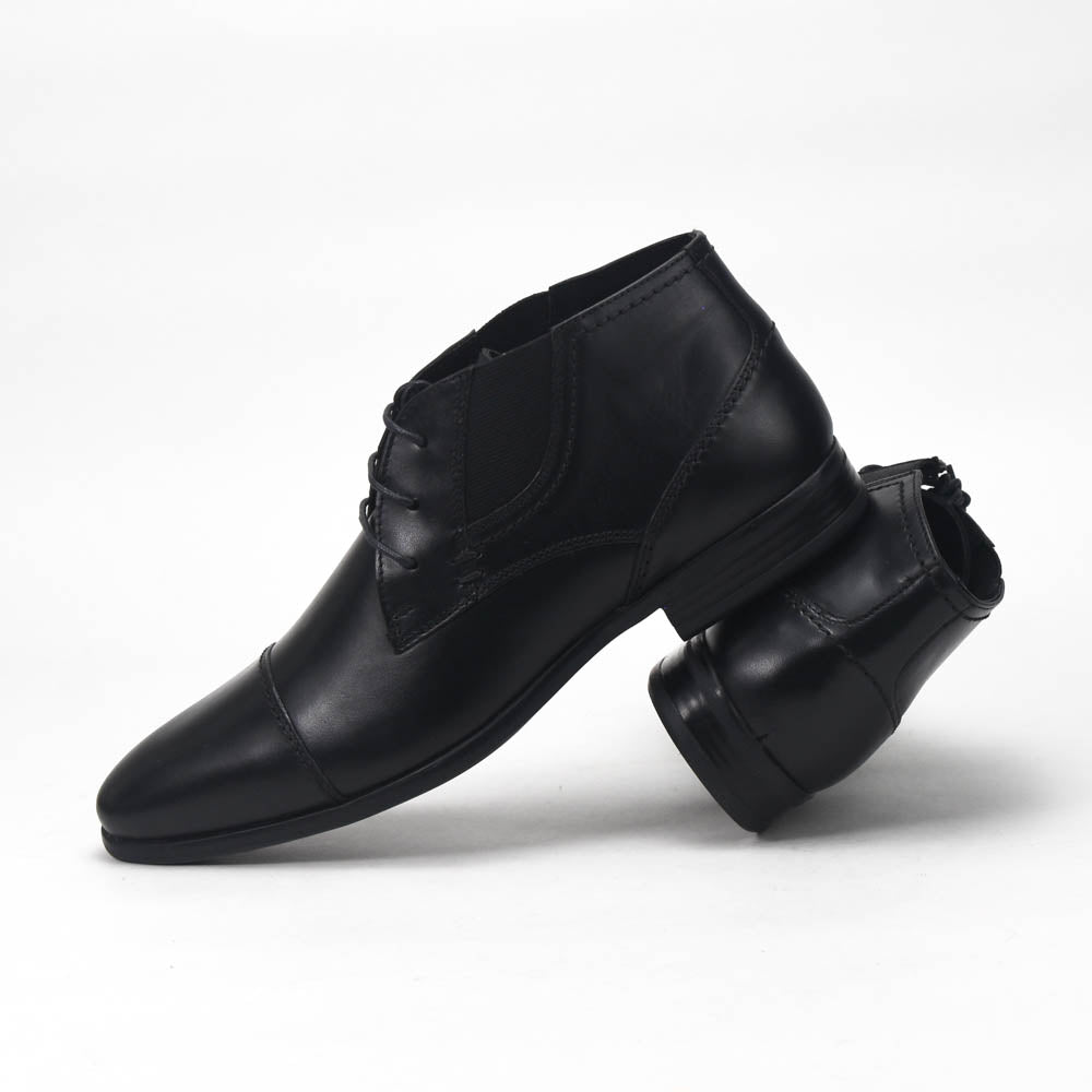 André Bottines Homme Élégantes en Cuir Noir