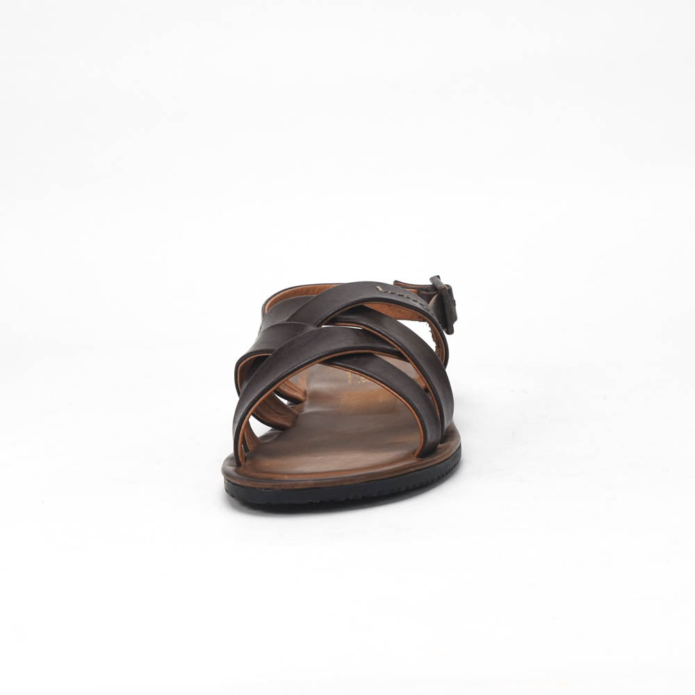 André Sandales en Cuir Marron Confortables Homme