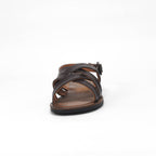 André Sandales en Cuir Marron Confortables Homme