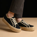 André Espadrilles Plateforme Toile Noir Femme
