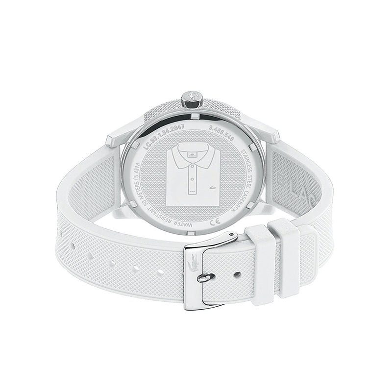 Montre Lacoste Design Crocodile Blanc Élégante Unisexe
