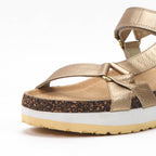 Kimland Sandales Plateforme Dorées Confortables Femme