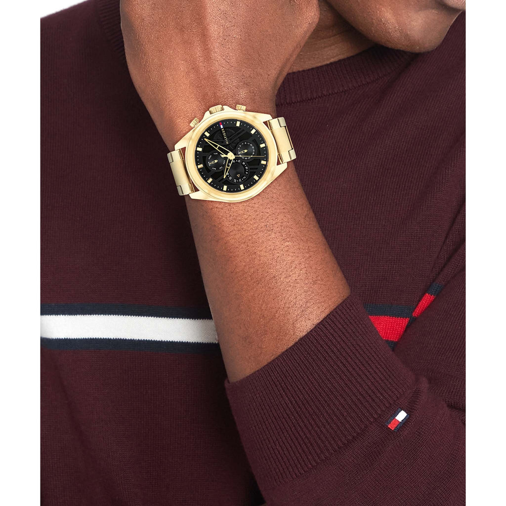 Montre Tommy Hilfiger Chronographe Élégante Dorée Homme
