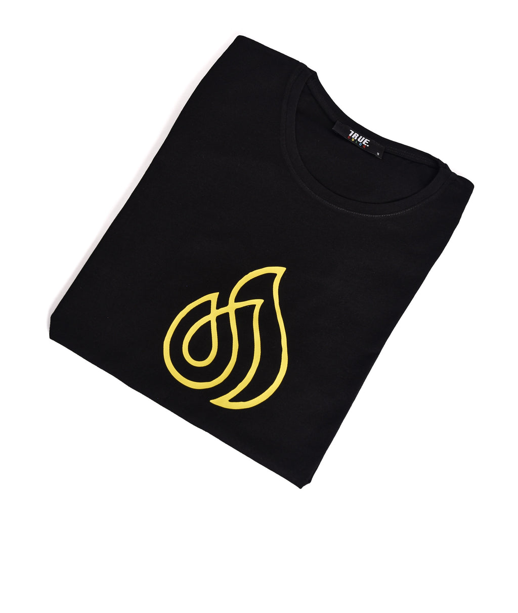 T-shirt NOIR LOGO JAUNE