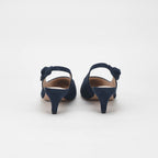André Escarpins Slingback Daim Bleu Élégants Femme