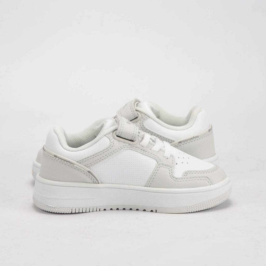 Champion Baskets Rebound Low Scratch Enfant Blanc et Gris
