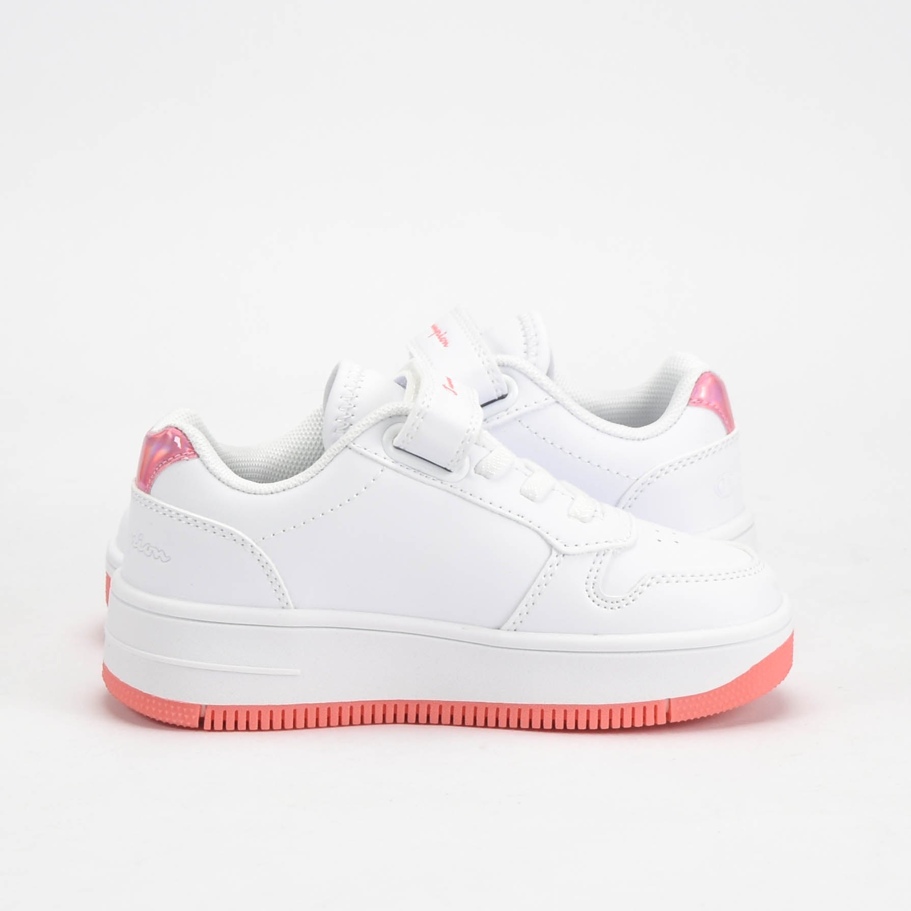 Champion Baskets Rebound Basses Blanches et Roses Fille