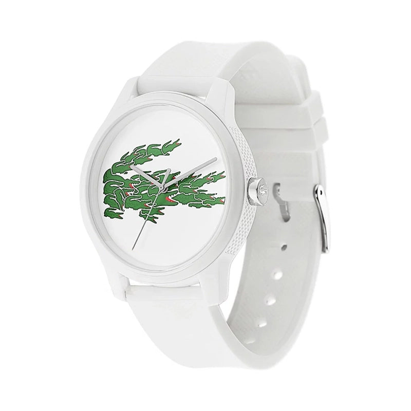 Montre Lacoste Design Crocodile Blanc Élégante Unisexe