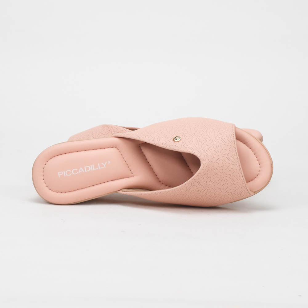 Piccadilly Sabots Compensés Élégants Rose Poudré Femme
