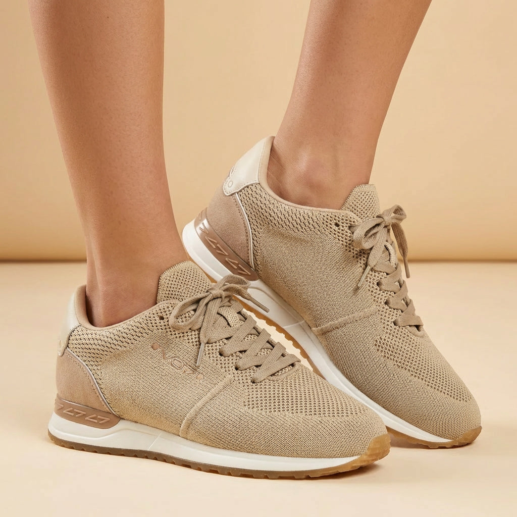 VO7 Sneakers Milan Knit Respirantes Beige Homme