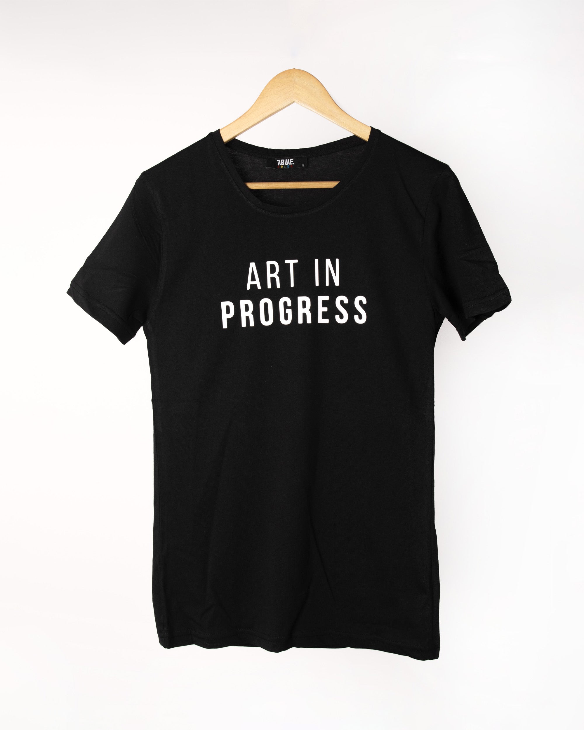 T-shirt Noir Art In Progress Homme Style Décontracté