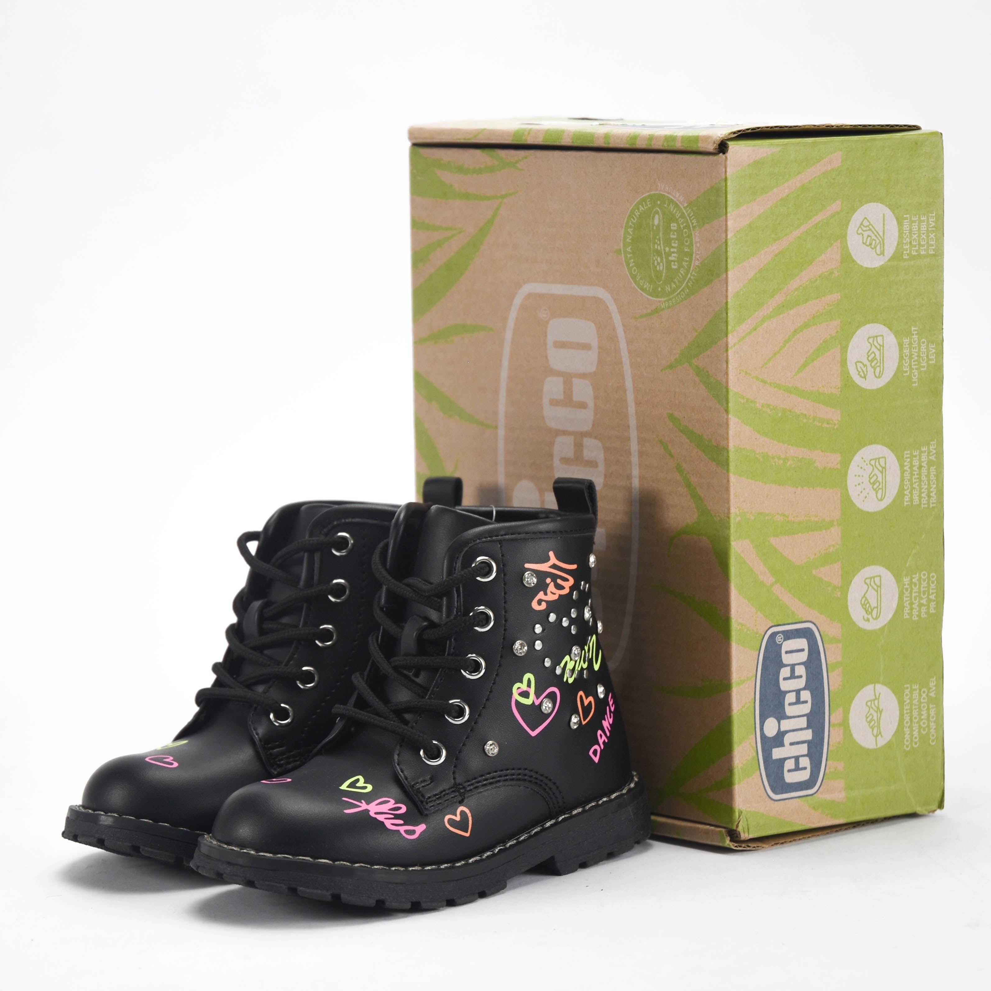 Chicco Bottines à Cœurs et Strass pour Fille