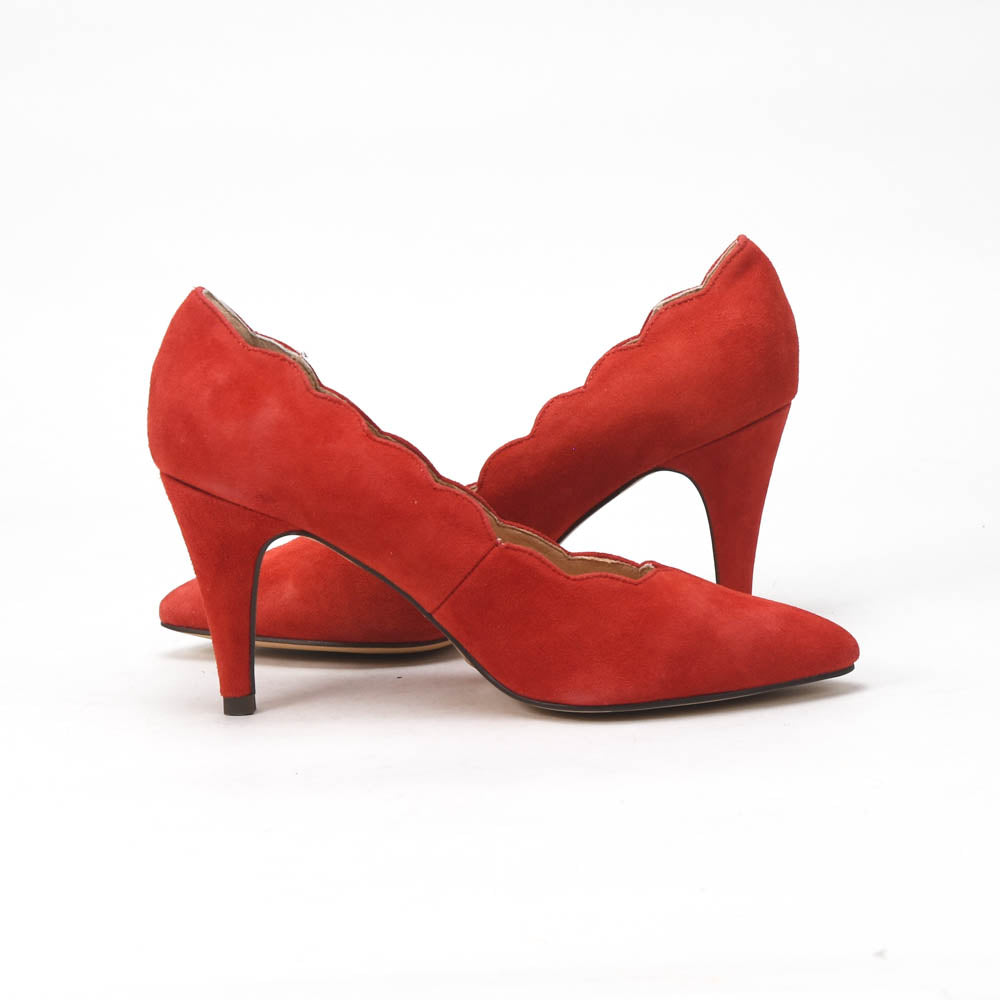André Escarpins Daim Rouge Élégants Femme