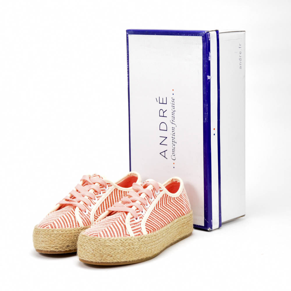 André Espadrilles Plateforme Motif Chevron Femme