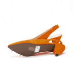 André Escarpins Slingback Daim Orange Femme