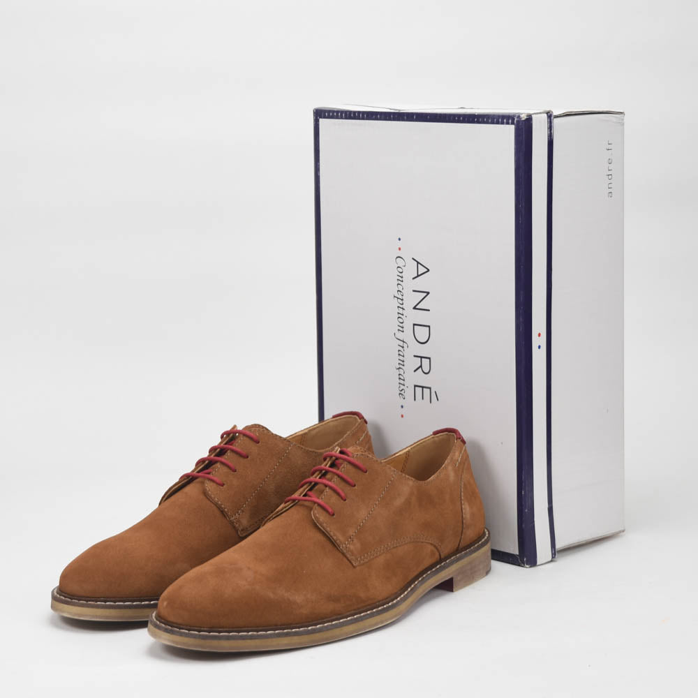 André Chaussures Derby en Daim Marron Élégantes Homme